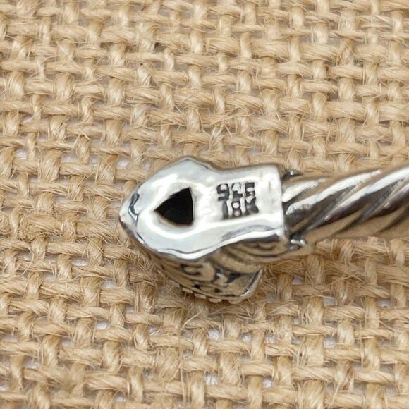 Bali Designs Blue Topaz Cuff Bracelet Trillion Cut Sterling Silver 18K Gold 6.75 - Picture 10 of 15